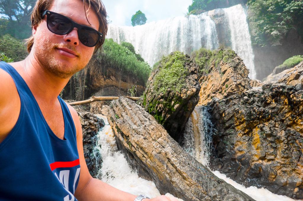 Dalat waterfalls Elephant Waterfall Dalat where you can climb and sit at the base of the falls