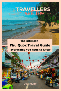 A complete guide to exploring Vietnams southern island of Phu Quoc. While Phu Quoc may not be what it used to be there is still so much to discover and beauty to be found. Find some of those idyllic beaches, visit the markets, ride a cable car or eat all the seafood you can fit! Here is everything you need to know about Phu Quoc #phuquoc #vietnam #travel #beaches #food #travelguide