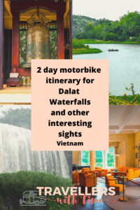 A complete 2 day self ride motorbike itinerary of Dalat waterfalls and mountainous surrounds. Explore the 4 biggest waterfalls, temples, the Clay Sculpture tunnels and more central attractions like Bao Dai's summer palace and the Crazy House #dalat #vietnam #travel #thingstodo #waterfall #motorbike