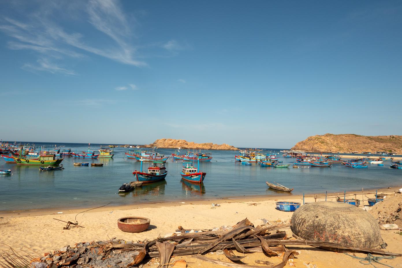 Phuong Mai Peninsula Quy Nhon Boats from the Fishing Villiage