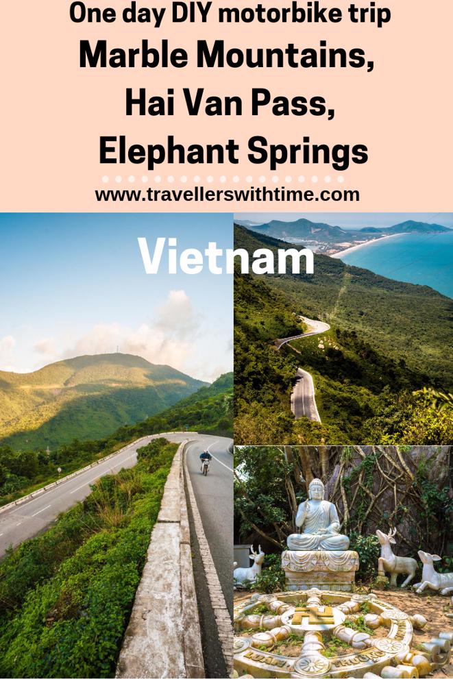 A self guide motorbike route covering the Hai Van Pass, Elephant Springs and Marble Mountain in Vietnam. A beautiful route with one of the best views #vietnam #travel #roads #temples  #travellerswithtime