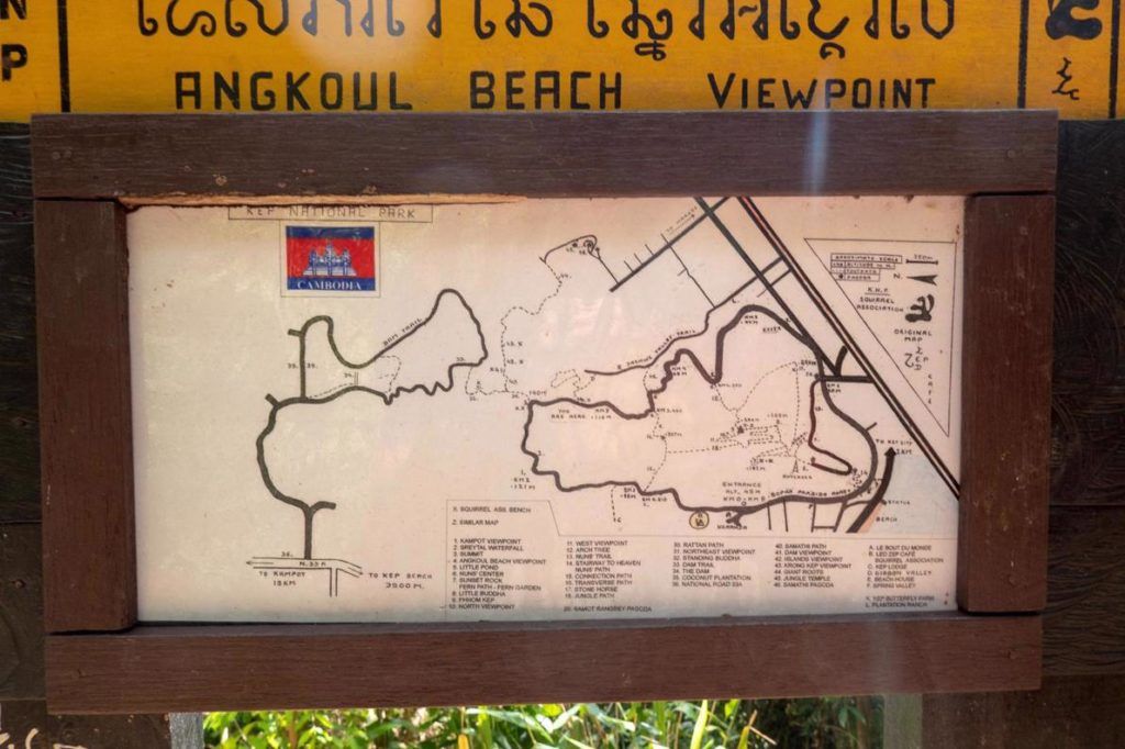 Kep National Park Cambodia Hiking Trails Map