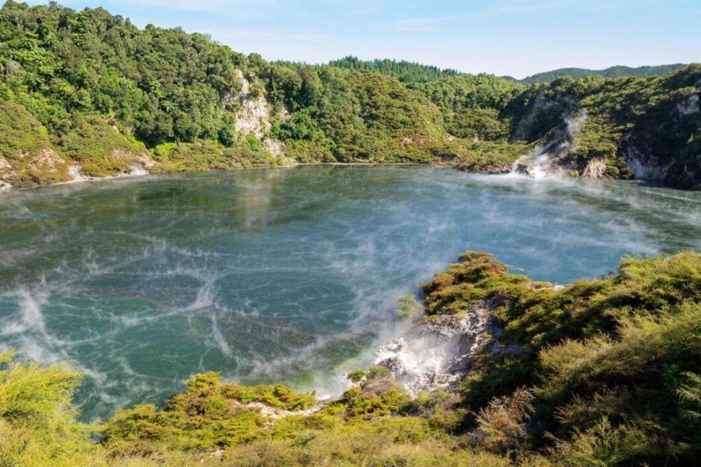 Best geothermal park in Rotorua - frying pan lake Waimangu Volcanic Valley