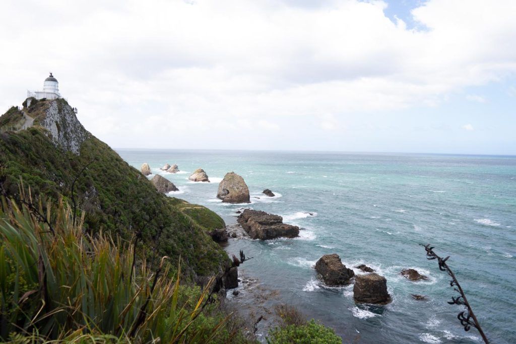 Nugget Point Lighthouse on the New Zealand South Island coast